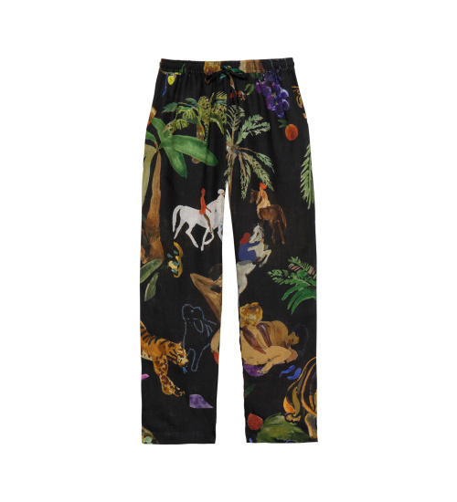 FEMMES LUXE NOIR LINEN TROUSERS