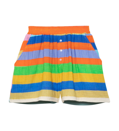 PINK STRIPES ONE COTTON GAUZE SHORTS