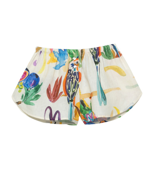 SHORT EN LIN PERRUCHES