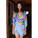 FEMMES LUXES BLEU SHORT KIMONO